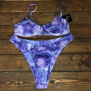Purple tie dye bikini zaful small